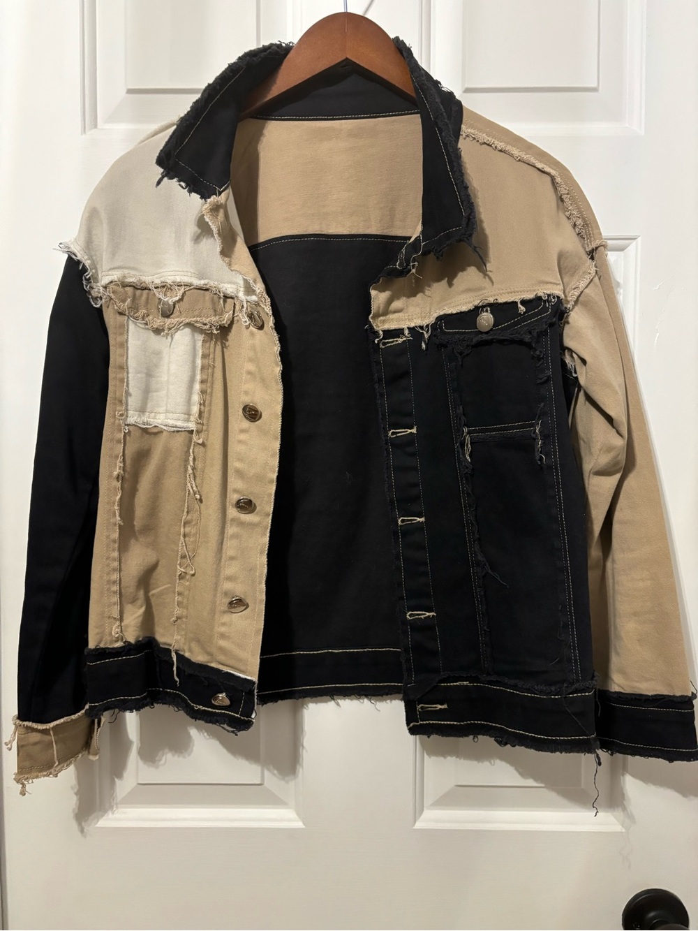 Color Block Black White & Tan Jacket!
